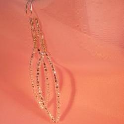 wire wrapped earrings with silver lined seed beads on silver plated wire and fish hook earwires